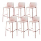 Contemporary Low Back Indoor Plastic Armless Bar Stool with Footrest Pink 6 Piece Set Bar Stool(30"H) Clearhalo 'Bar Furniture' 'Bar Stools' 'bar_stools' 'furn' 'furn_bar_stools' 'Furniture' 'Kitchen & Dining Furniture' 7650674