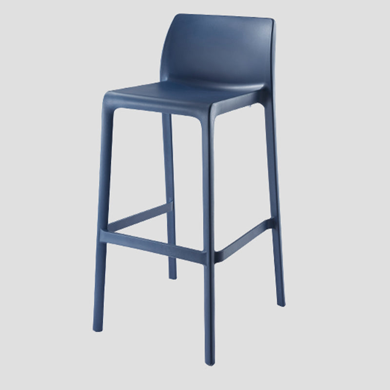 Contemporary Low Back Indoor Plastic Armless Bar Stool with Footrest Navy 1 Piece Bar Stool(30"H) Clearhalo 'Bar Furniture' 'Bar Stools' 'bar_stools' 'furn' 'furn_bar_stools' 'Furniture' 'Kitchen & Dining Furniture' 7650676