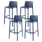 Contemporary Low Back Indoor Plastic Armless Bar Stool with Footrest Navy 4 Piece Set Bar Stool(30"H) Clearhalo 'Bar Furniture' 'Bar Stools' 'bar_stools' 'furn' 'furn_bar_stools' 'Furniture' 'Kitchen & Dining Furniture' 7650678