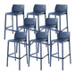 Contemporary Low Back Indoor Plastic Armless Bar Stool with Footrest Navy 8 Piece Set Bar Stool(30"H) Clearhalo 'Bar Furniture' 'Bar Stools' 'bar_stools' 'furn' 'furn_bar_stools' 'Furniture' 'Kitchen & Dining Furniture' 7650680