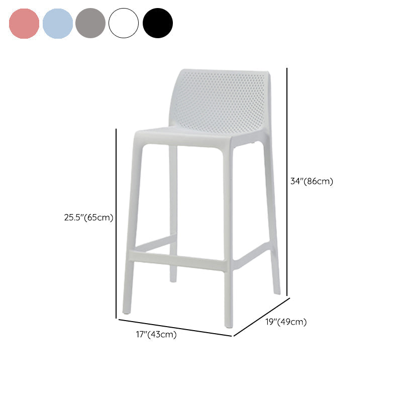 Contemporary Low Back Indoor Plastic Armless Bar Stool with Footrest Clearhalo 'Bar Furniture' 'Bar Stools' 'bar_stools' 'furn' 'furn_bar_stools' 'Furniture' 'Kitchen & Dining Furniture' 7650681