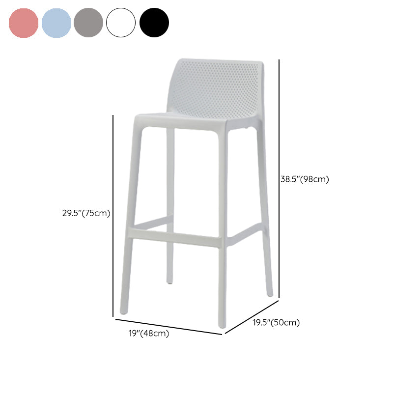 Contemporary Low Back Indoor Plastic Armless Bar Stool with Footrest Clearhalo 'Bar Furniture' 'Bar Stools' 'bar_stools' 'furn' 'furn_bar_stools' 'Furniture' 'Kitchen & Dining Furniture' 7650682