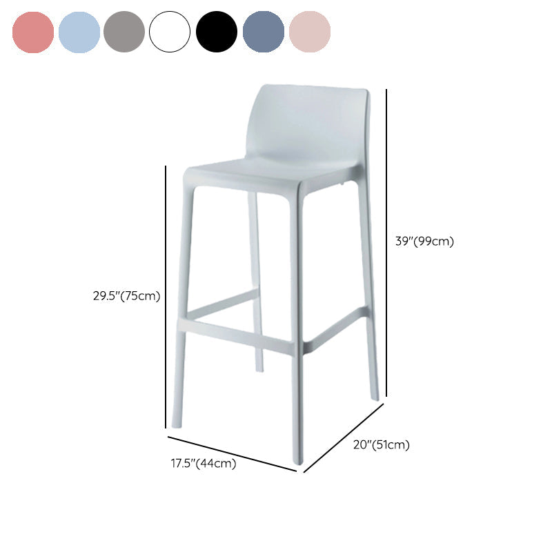 Contemporary Low Back Indoor Plastic Armless Bar Stool with Footrest Clearhalo 'Bar Furniture' 'Bar Stools' 'bar_stools' 'furn' 'furn_bar_stools' 'Furniture' 'Kitchen & Dining Furniture' 7650683
