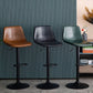 Modern Style Adjustable Backrest Counter Stool with Leather Cushion and Metal Base