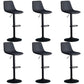 Modern Style Adjustable Backrest Counter Stool with Leather Cushion and Metal Base