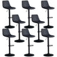 Modern Style Adjustable Backrest Counter Stool with Leather Cushion and Metal Base