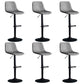 Modern Style Adjustable Backrest Counter Stool with Leather Cushion and Metal Base