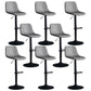 Modern Style Adjustable Backrest Counter Stool with Leather Cushion and Metal Base