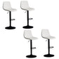 Modern Style Adjustable Backrest Counter Stool with Leather Cushion and Metal Base