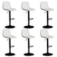 Modern Style Adjustable Backrest Counter Stool with Leather Cushion and Metal Base