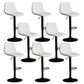 Modern Style Adjustable Backrest Counter Stool with Leather Cushion and Metal Base