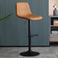 Modern Style Adjustable Backrest Counter Stool with Leather Cushion and Metal Base