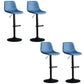 Modern Style Adjustable Backrest Counter Stool with Leather Cushion and Metal Base