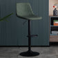 Modern Style Adjustable Backrest Counter Stool with Leather Cushion and Metal Base