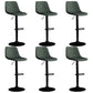 Modern Style Adjustable Backrest Counter Stool with Leather Cushion and Metal Base