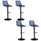 Modern Style Adjustable Backrest Counter Stool with Leather Cushion and Metal Base