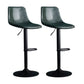 Modern Style Adjustable Backrest Counter Stool with Leather Cushion and Metal Base