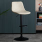 Modern Style Adjustable Backrest Counter Stool with Leather Cushion and Metal Base