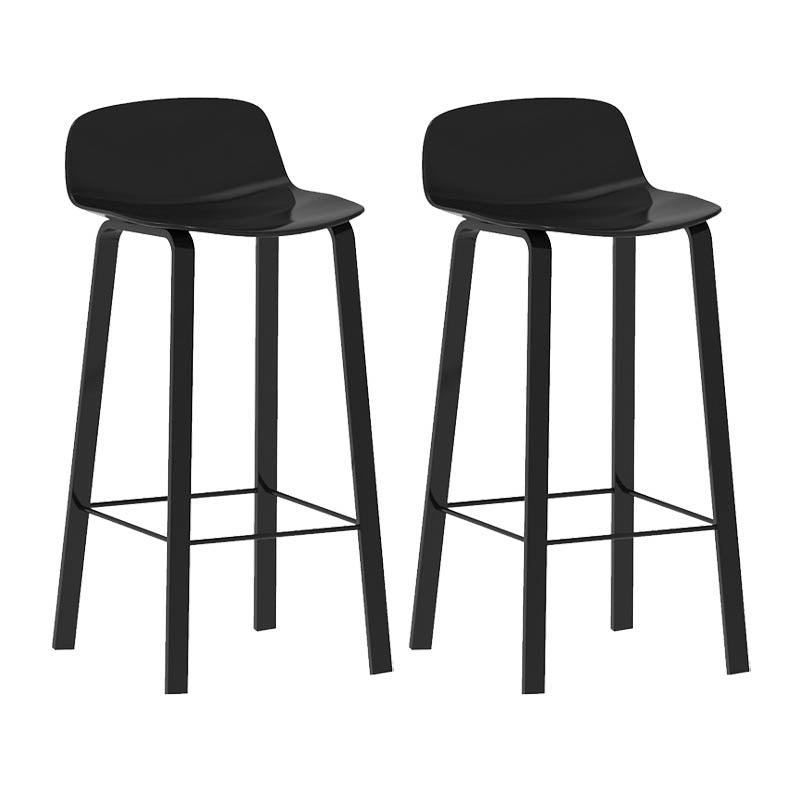 Contemporary Indoor Low Back Armless Bar Stools with Metal Legs