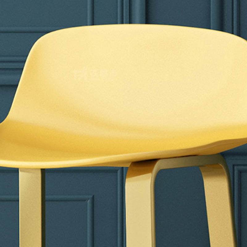 Contemporary Indoor Low Back Armless Bar Stools with Metal Legs