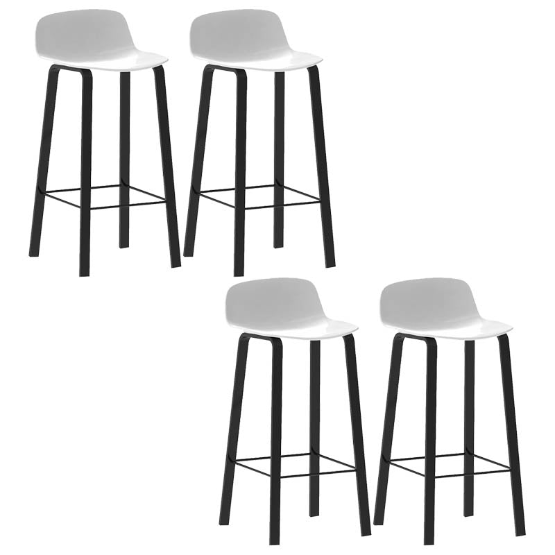 Contemporary Indoor Low Back Armless Bar Stools with Metal Legs