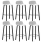 Contemporary Indoor Low Back Armless Bar Stools with Metal Legs