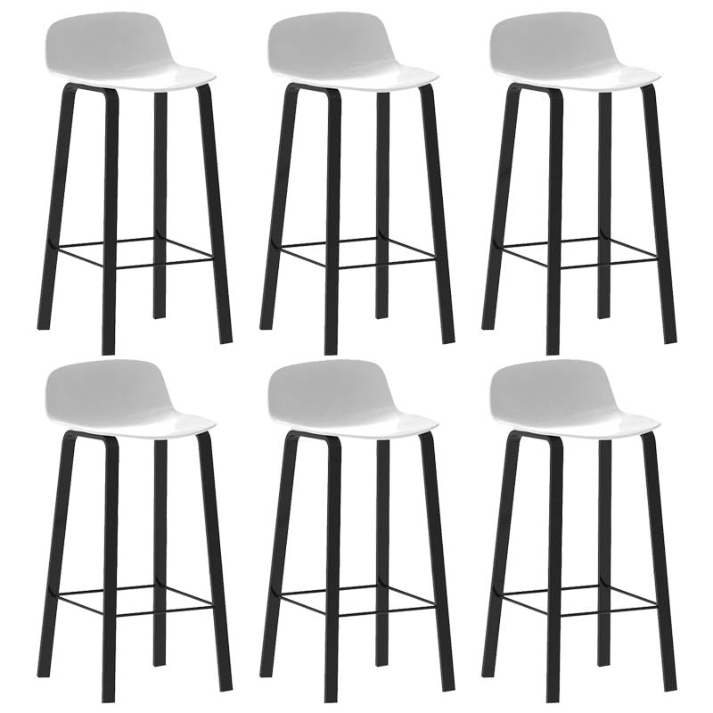Contemporary Indoor Low Back Armless Bar Stools with Metal Legs
