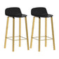 Contemporary Indoor Low Back Armless Bar Stools with Metal Legs