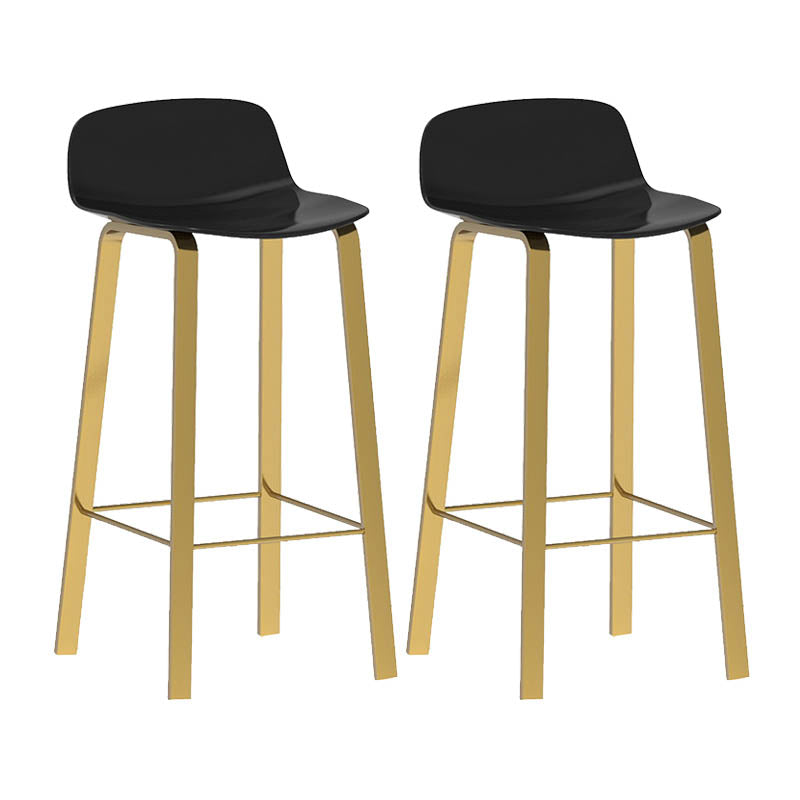 Contemporary Indoor Low Back Armless Bar Stools with Metal Legs
