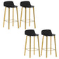 Contemporary Indoor Low Back Armless Bar Stools with Metal Legs