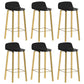 Contemporary Indoor Low Back Armless Bar Stools with Metal Legs