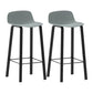 Contemporary Indoor Low Back Armless Bar Stools with Metal Legs