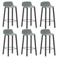 Contemporary Indoor Low Back Armless Bar Stools with Metal Legs