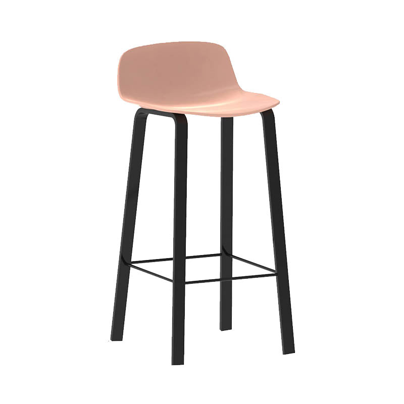 Contemporary Indoor Low Back Armless Bar Stools with Metal Legs