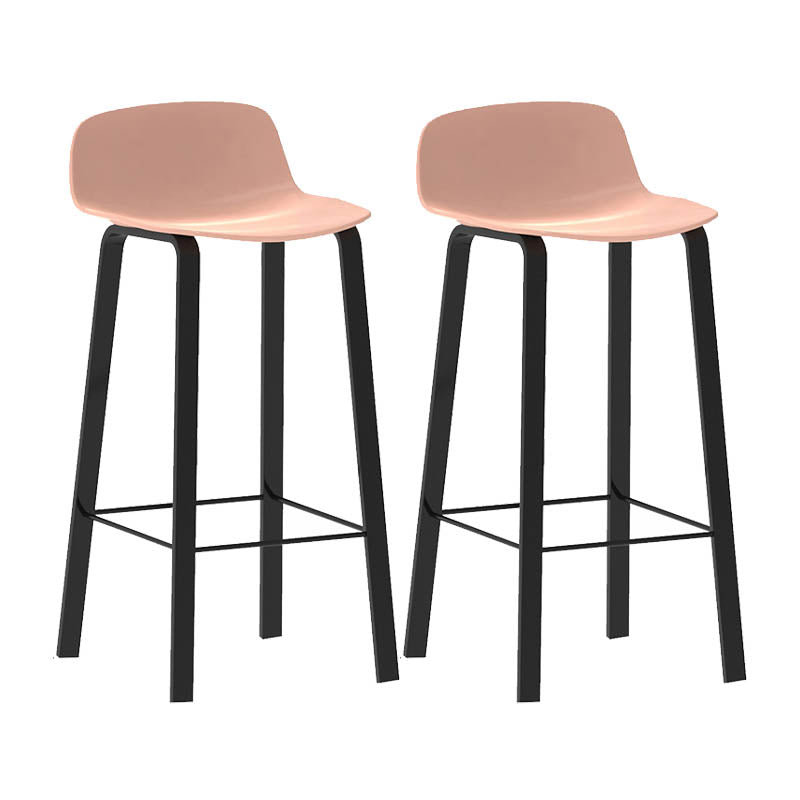 Contemporary Indoor Low Back Armless Bar Stools with Metal Legs