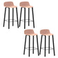 Contemporary Indoor Low Back Armless Bar Stools with Metal Legs