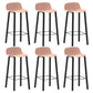 Contemporary Indoor Low Back Armless Bar Stools with Metal Legs