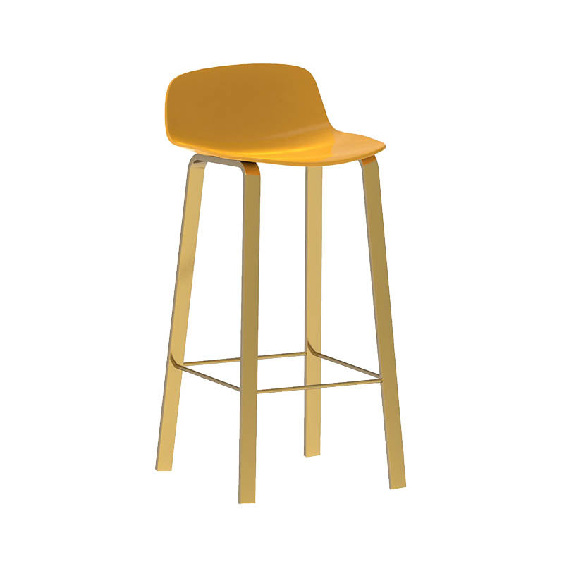 Contemporary Indoor Low Back Armless Bar Stools with Metal Legs