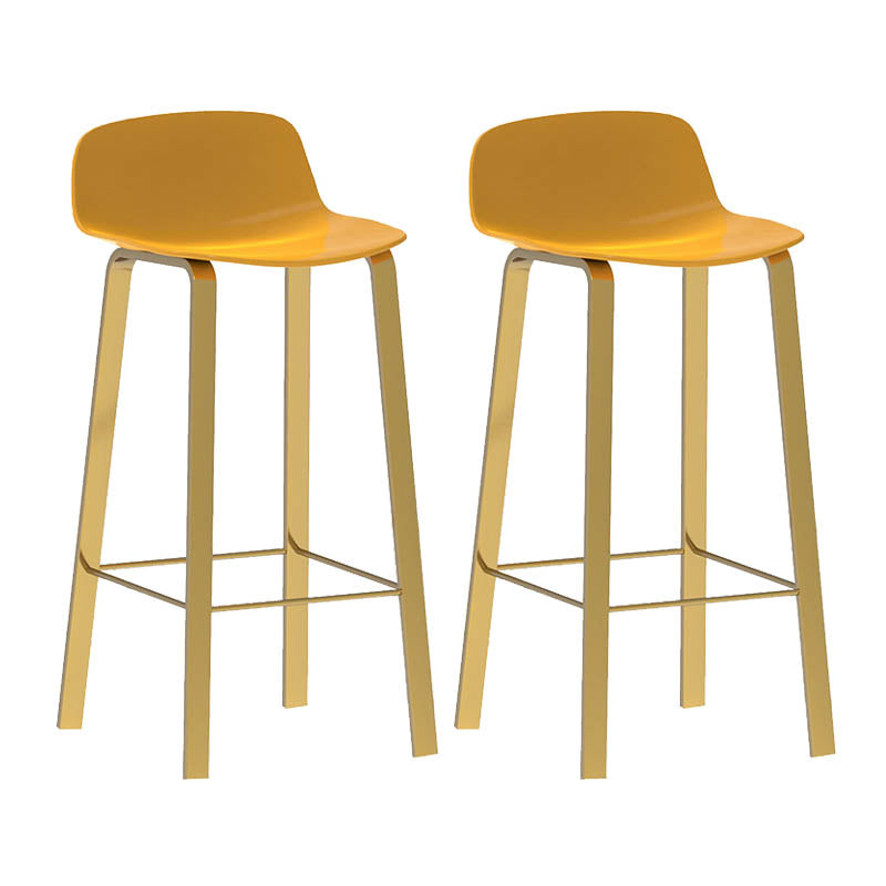Contemporary Indoor Low Back Armless Bar Stools with Metal Legs