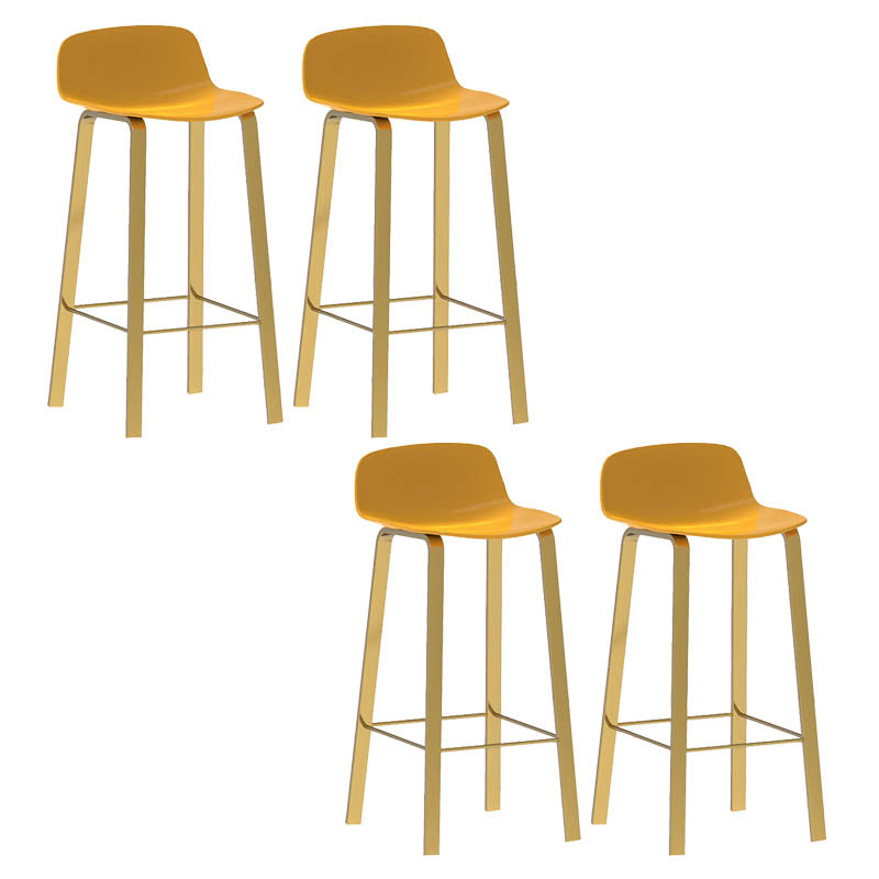 Contemporary Indoor Low Back Armless Bar Stools with Metal Legs