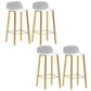 Contemporary Indoor Low Back Armless Bar Stools with Metal Legs