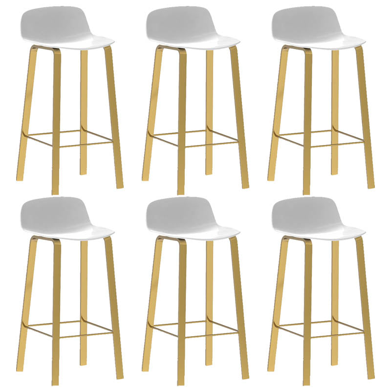 Contemporary Indoor Low Back Armless Bar Stools with Metal Legs