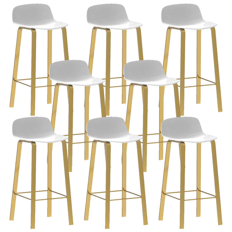Contemporary Indoor Low Back Armless Bar Stools with Metal Legs