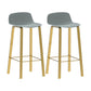 Contemporary Indoor Low Back Armless Bar Stools with Metal Legs