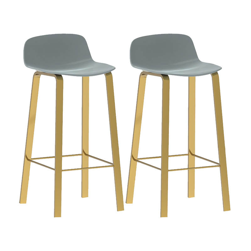 Contemporary Indoor Low Back Armless Bar Stools with Metal Legs