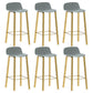 Contemporary Indoor Low Back Armless Bar Stools with Metal Legs