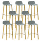 Contemporary Indoor Low Back Armless Bar Stools with Metal Legs