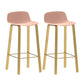 Contemporary Indoor Low Back Armless Bar Stools with Metal Legs