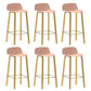 Contemporary Indoor Low Back Armless Bar Stools with Metal Legs