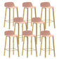 Contemporary Indoor Low Back Armless Bar Stools with Metal Legs